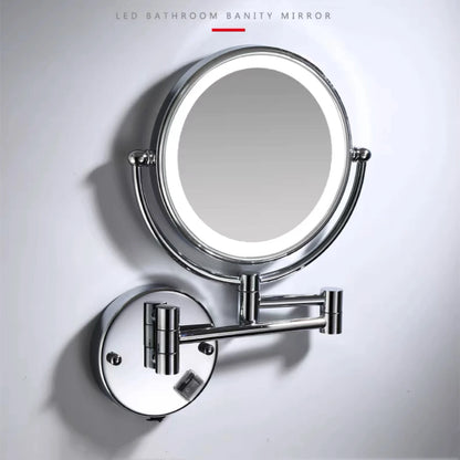 Silver Brass Dual Side Led Light Bathroom Mirror