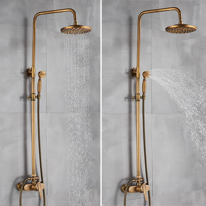 Antique Brass Style Shower Faucet Handle Handheld Shower