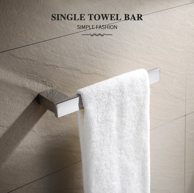 Stainless Steel Bathroom Wall Shelf Towel Bar Rack
