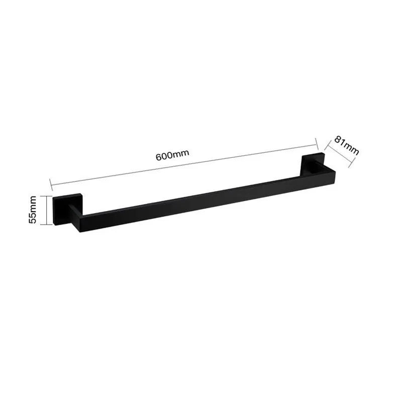 Black Bathroom Stainless Steel Wall Rack Towel Rack