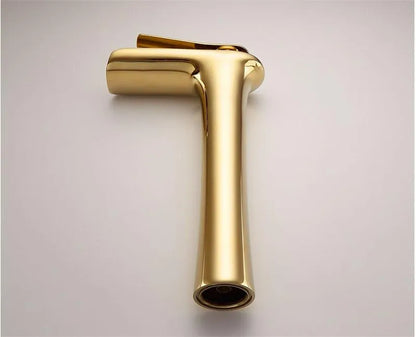 Basin Faucet Gold Waterfall Faucet Brass Bathroom Faucet