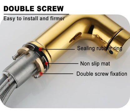 Bagnolux Titanium Black Brushed Deck Mounted Faucet Two