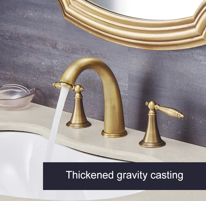 Ellen Antique Bronze Bath Sink Faucet Double Handle