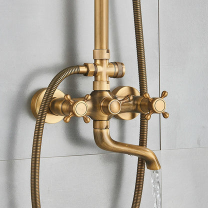 Antique Brass Bathroom Shower Faucet Bath Shower Mixer