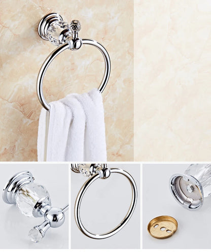 Bathroom Hardware Crystal Bath Towel Shelf Toilet Paper