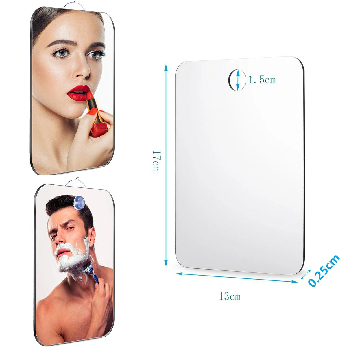 Shower Bath Mirror Bathroom Acrylic Shaving Makeup Mirrors
