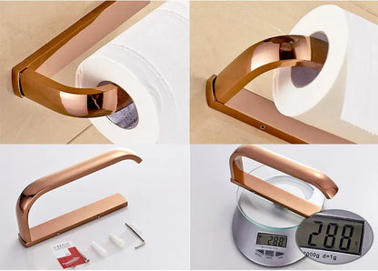 Rose Gold Double Towel Bars Bathroom Towel Ring