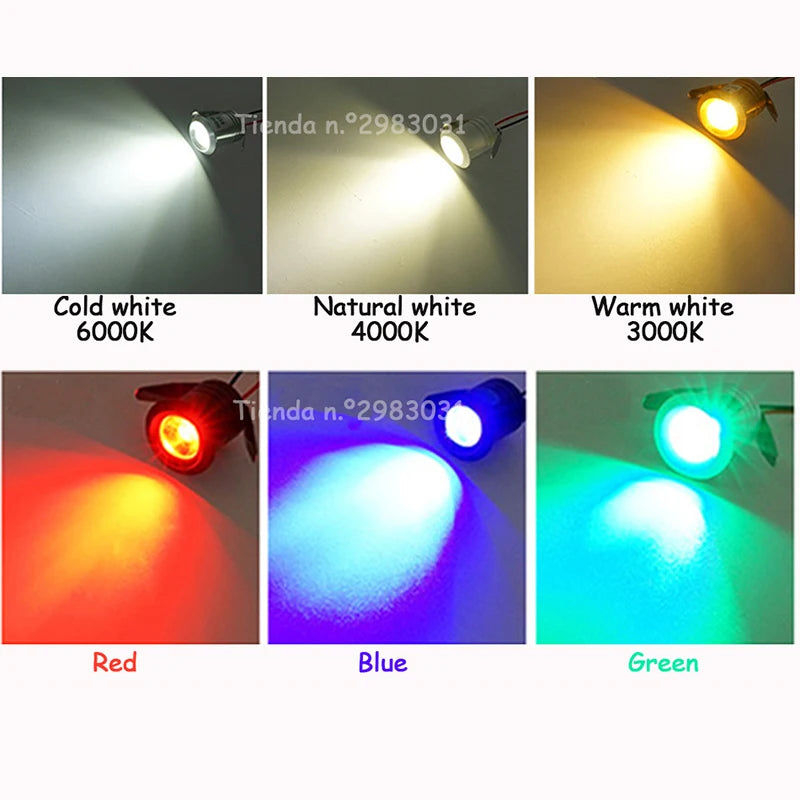 10 1w 3w Led Recessed Cabinet Mini Spot