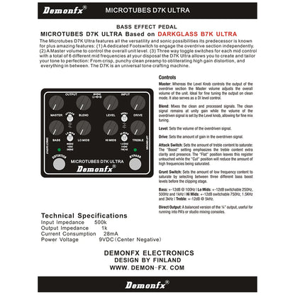 Demonfx Guitar Effect Pedal K-C At-Ds Freedman Be-Odx