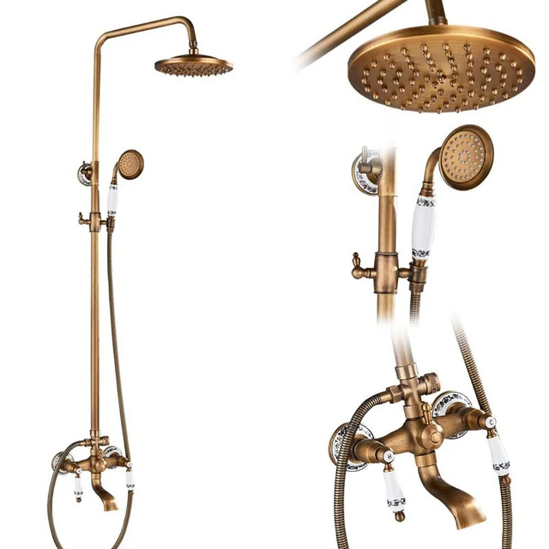 Poiqihy Antique Shower Wall Bathroom Bath Shower Faucet