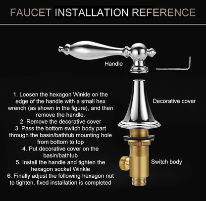 Ellen Antique Bronze Bath Sink Faucet Double Handle