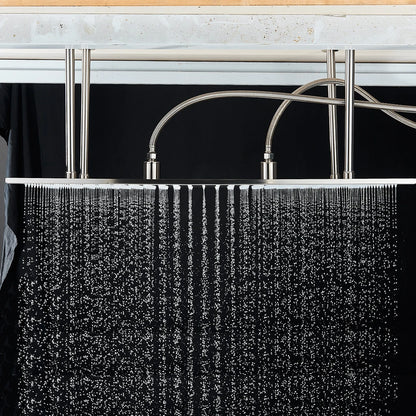 Rozin Led Matte Black Shower Head 40 80cm