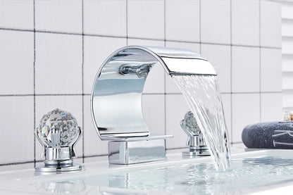 Wanmivezlo Waterfall Bathroom Basin Faucet Deck Mounted Cold