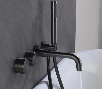 Bathroom Shower Faucet Black Mixer Valve Brushed Gold