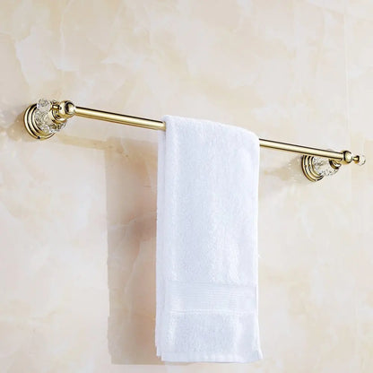 Pieces Chrome Gold Polished Bathroom Sets Brass&Crystal Towel
