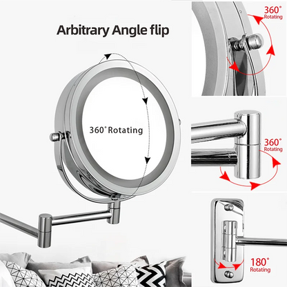 Folding Arm Extend Bathroom Mirror Led Light Inch