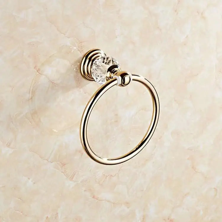 Brass Shower Shelf Toilet Paper Holder Silver Crystal