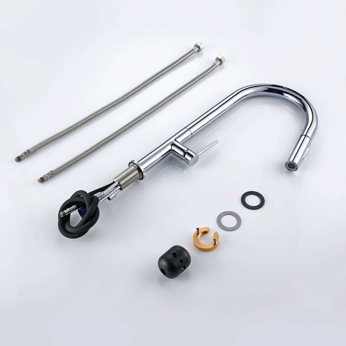 Gunmetal Faucet Pull Down Sprayer Handle Hole Pull
