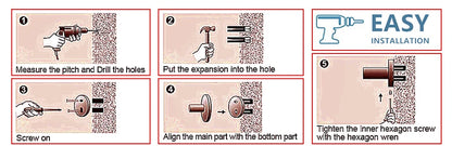 Bathroom Hardware Kit Brushed Stainless Steel Round Wall