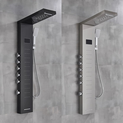Bathroom Led Light Rain Waterfall Shower Panel Faucet