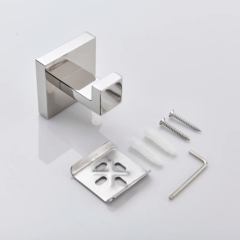 Bathroom Hardware Chrome Robe Hook Towel Rail Bar