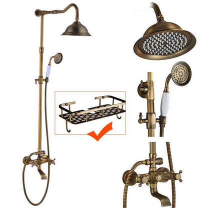 Rozin Brass Antique Bathroom Shower Faucet Wall Mount