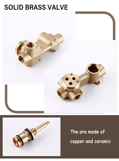Bathtub Mixer Tap Shower Cold Bathroom Faucet Brushed