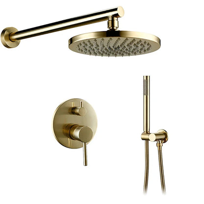 Bagnolux Gun Gray Bath Shower Brass Head Rianfall