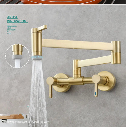 Pot Filler Tap Wall Mounted Foldable Faucet Cold