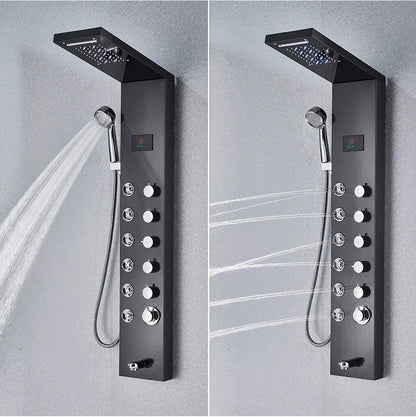Golden Black Shower Panel Wall Rain Waterfall Shower