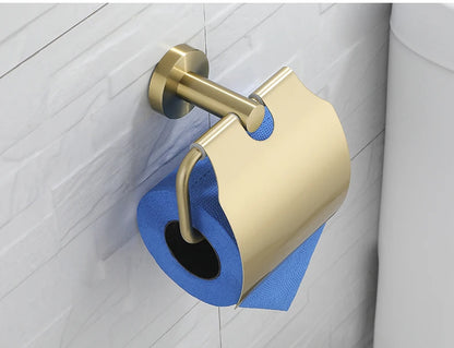 Bathroom Hardware Brushed Gold Toilet Brush Holder Robe