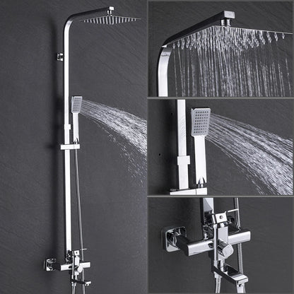 Uythner Bathroom Chrome/Black Shower Faucet Rotate Tub Spout