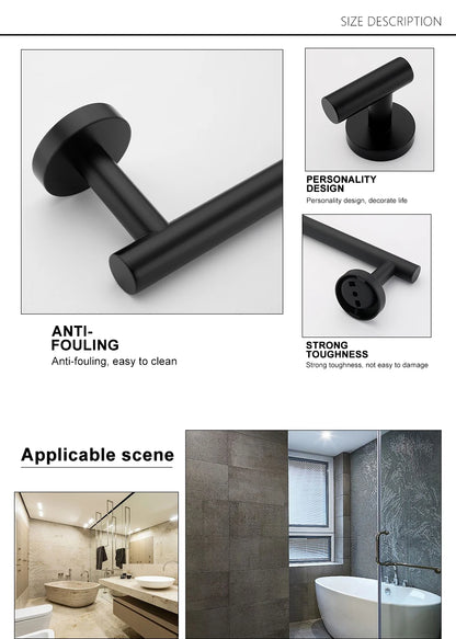 Bathroom Hardware Kit Towel Bar Wall Mount Matt