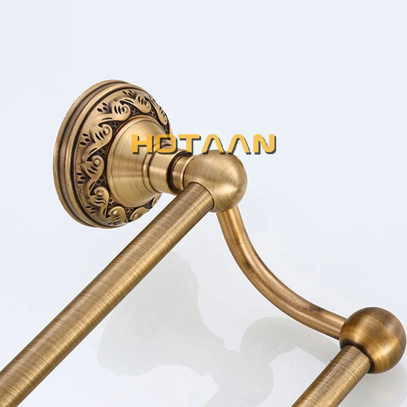 Antique Brass Aluminium Bathroom Robe Hook Paper Holder