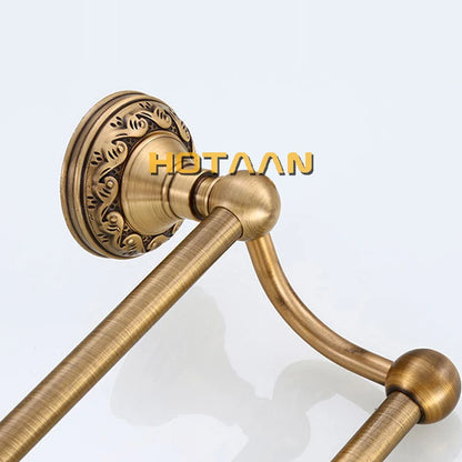 Antique Brass Aluminium Bathroom Robe Hook Paper Holder