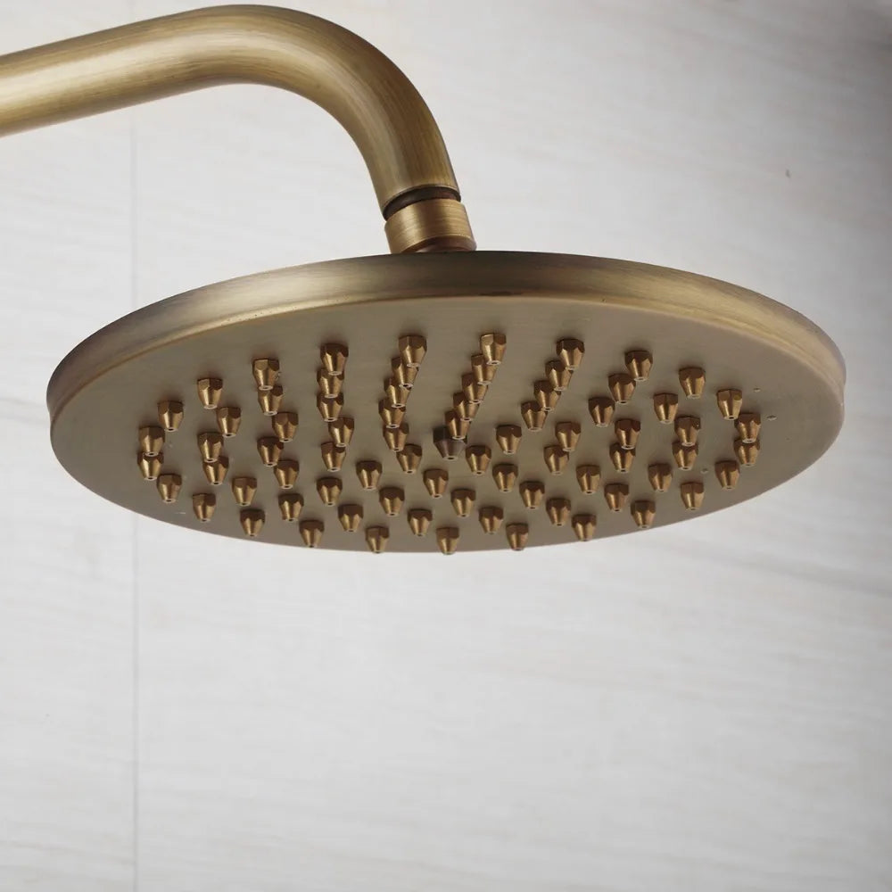 Antique Brass Bathroom Hand Shower Head Inch Round