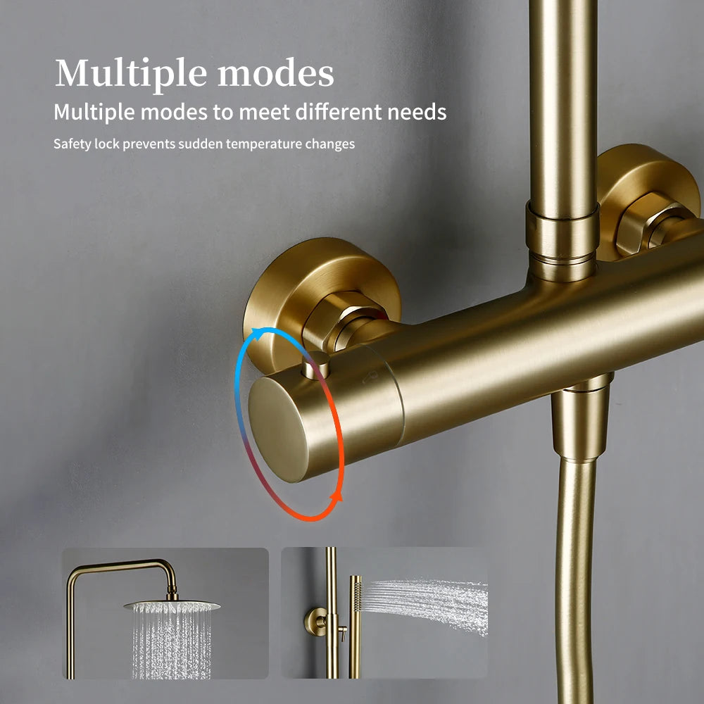 Thermostat Shower Mixer Valve Bathroom Thermostatic Faucet Wall