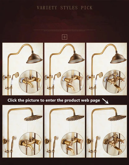 Zgrk Antique Rain Shower Faucets Hand Wall Mounted