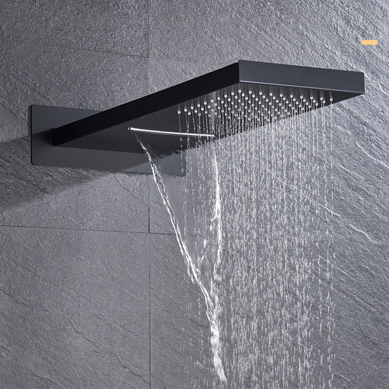 Rozin Matte Black Thermostatic Shower Faucet Wall Mount