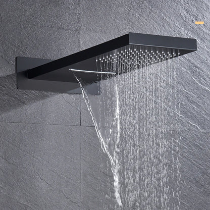 Rozin Matte Black Thermostatic Shower Faucet Wall Mount