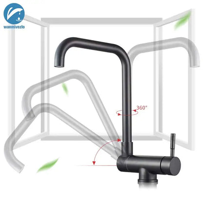 Brushed Gold Sink Faucet 360 Rotation Folding Faucet