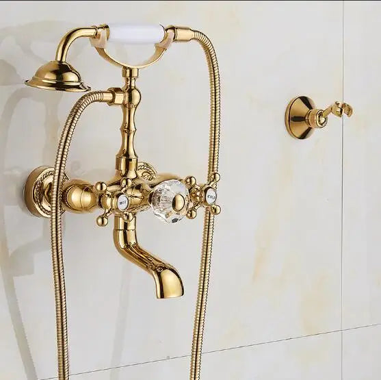 Luxury Antique Style Gold Bath Tub Faucet Ceramic