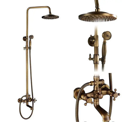 Rozin Brass Antique Bathroom Shower Faucet Wall Mount