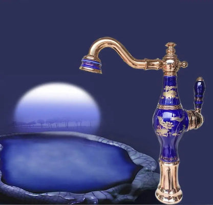 Arrivals Top-Grade Brass Jade Basin Sink Faucet Deck