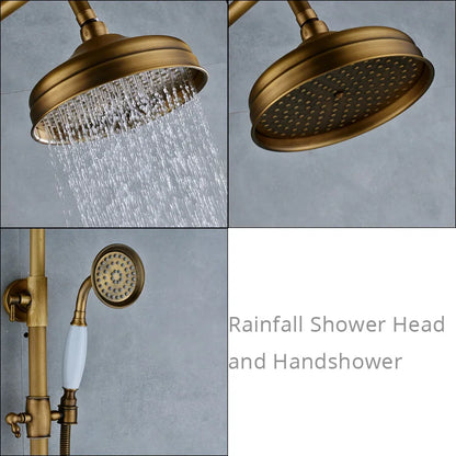 Rainfall Bathroom Shower Brass Antique Shower Mixers Handshower