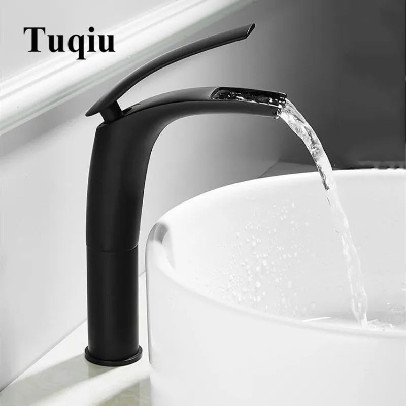 Bathroom Basin Faucet White Black Solid Brass Specail