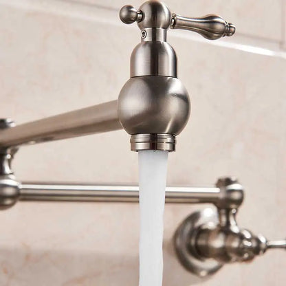 Brushed Gold Faucet Wall Mount Bathroom Basin Faucet