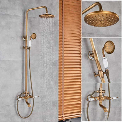 Luxury Shower Faucet Dual Handle Rainfall Bathroom Shower