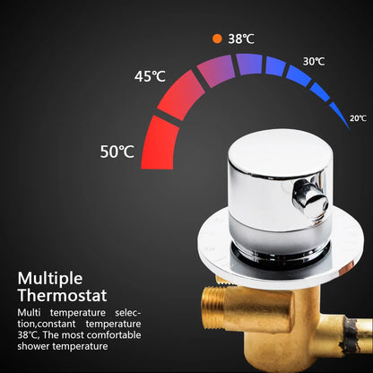 2/3/4/5 Way Output Brass Shower Valve Mixer Thermostatic