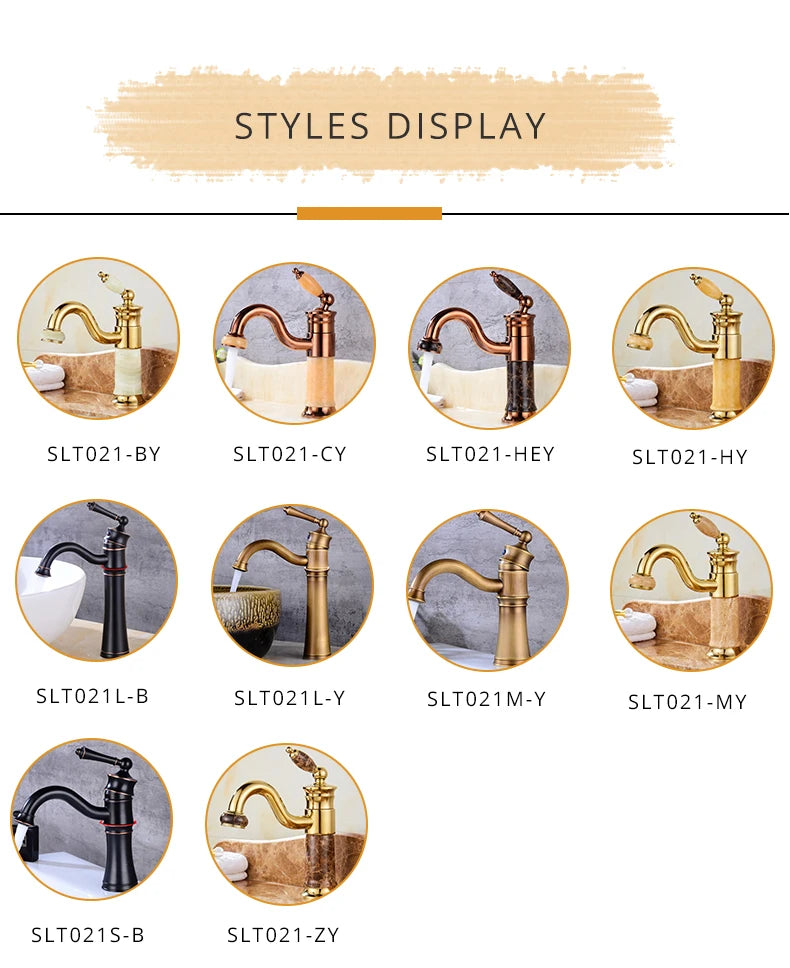Zgrk Basin Faucets Antique Brass Sink Faucet Handle